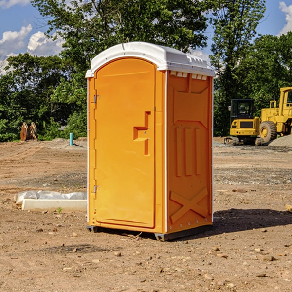 how often are the porta potties cleaned and serviced during a rental period in Lewis and Clark Village